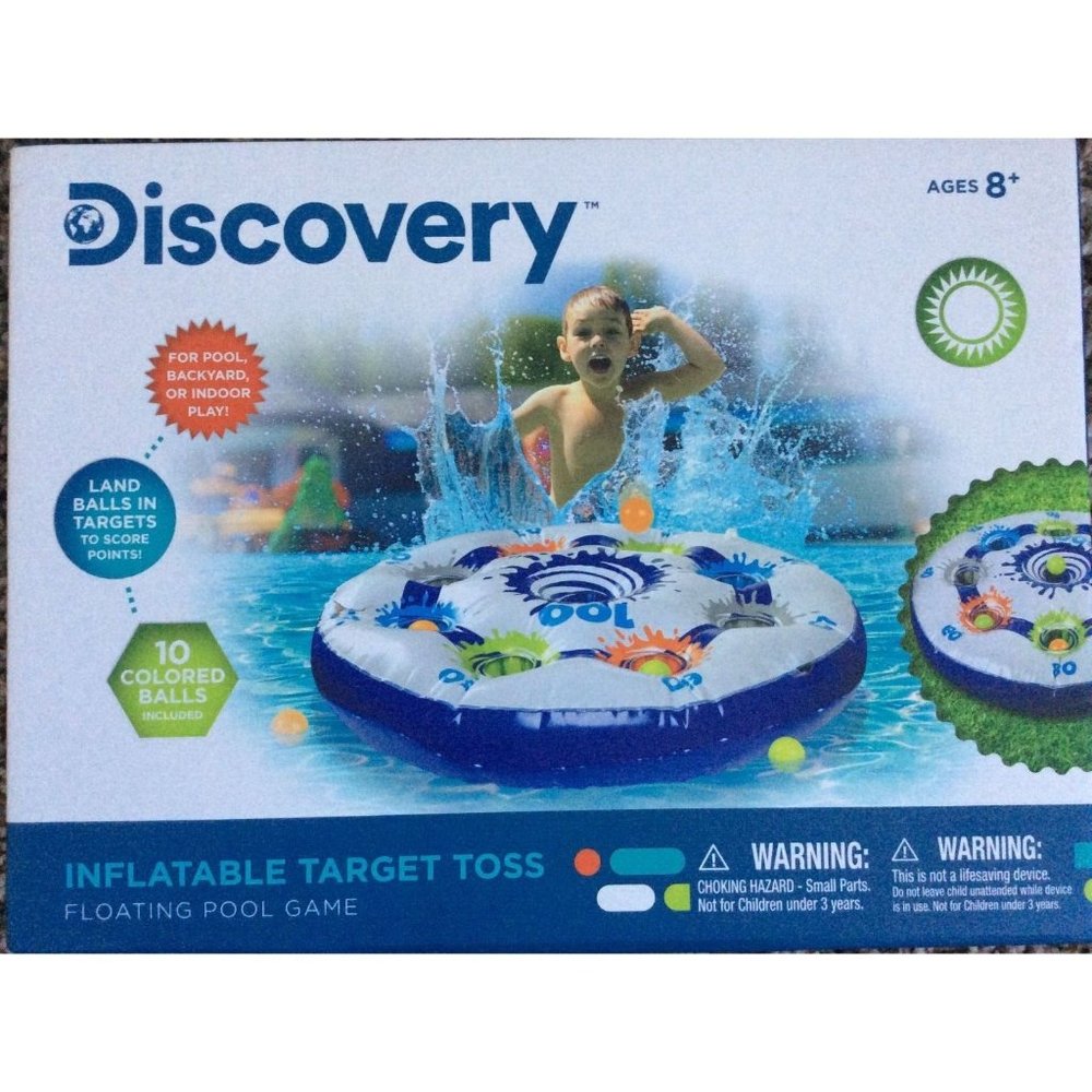 Inflatable Target Toss Floating Pool Game with 10 Balls and Tether Rope, for Swi - Picture 2 of 10